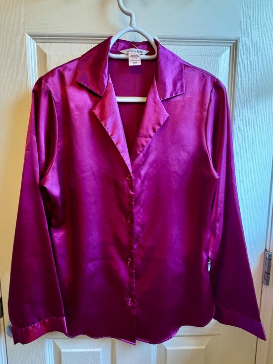 La Vie En Rose Other - Longsleeve La Vie En Rose Satin Pajama Top